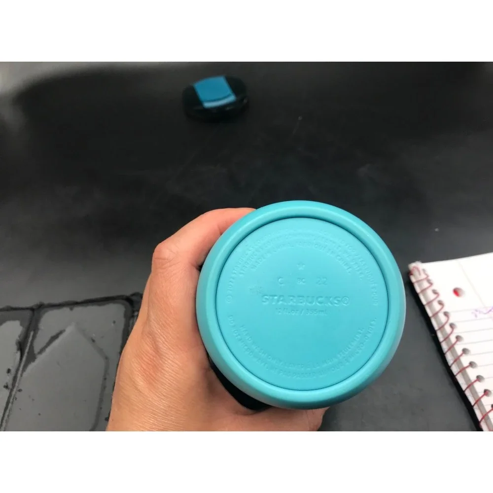 Starbucks Stainless Steel Mini Tumbler with Lid Turquoise 12oz non-slip grip